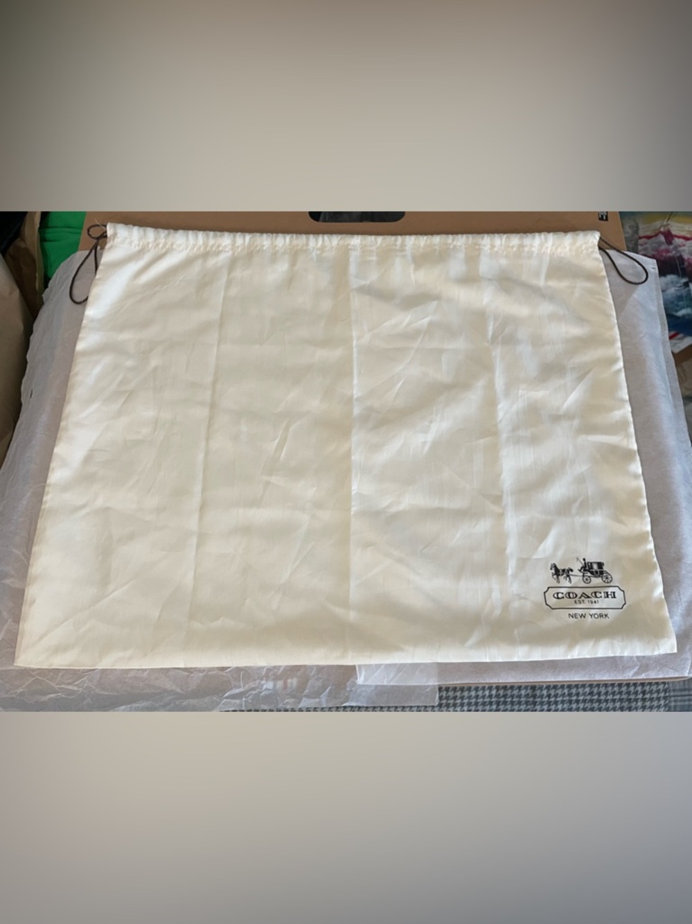 Coach Large Satin Dustbag Drawstring Storage Dust Bag 23x18.5 EUC